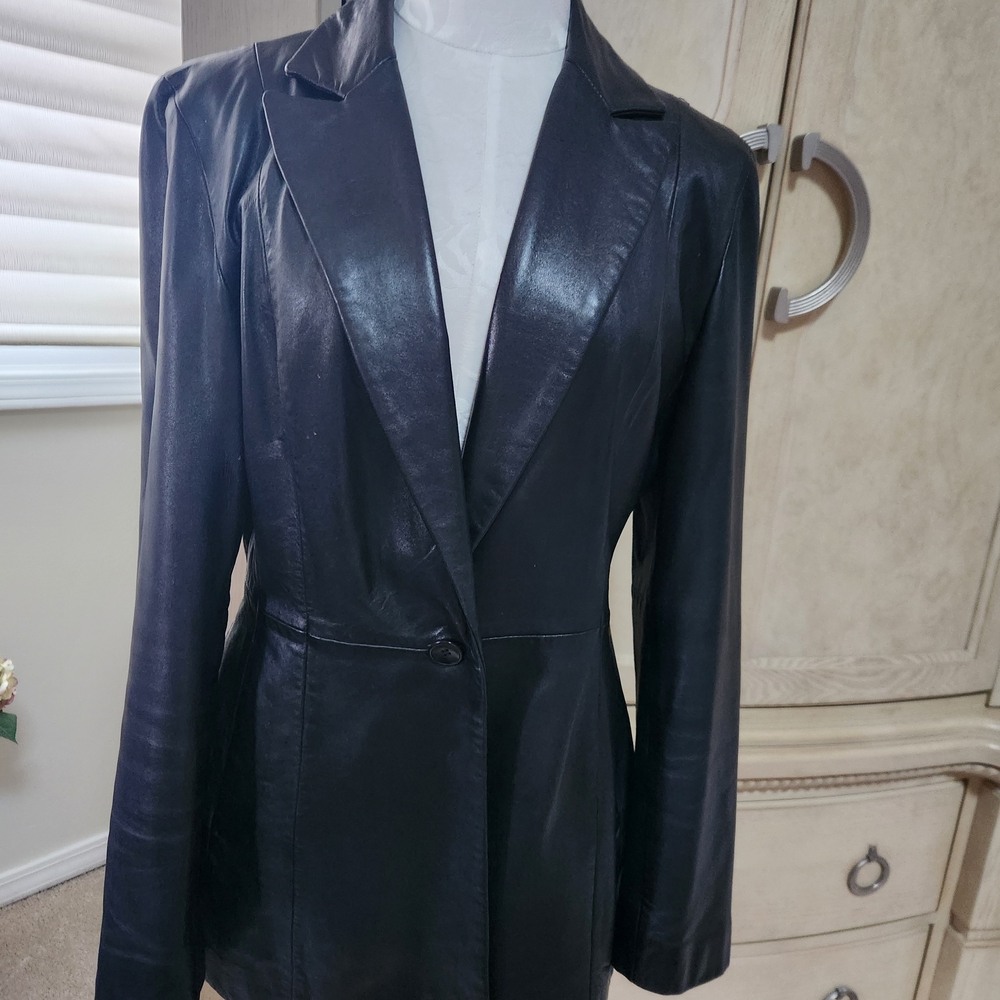 Cache  Vintage Black Leather Jacket